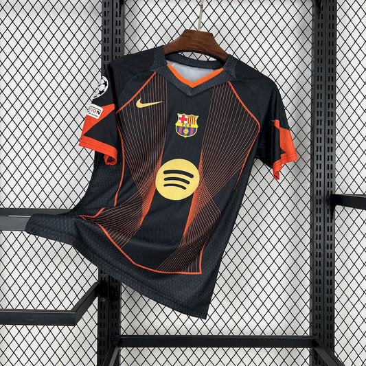 FC Barcelone maillot foot concept  noir orange 2025 2026