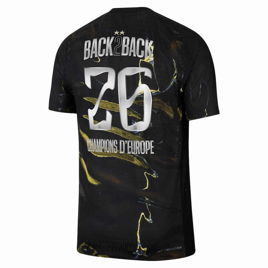 Maillot PSG Black Edition Champions d'Europe 2026 Back 2 Back dos